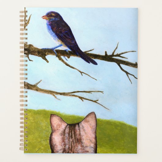 Tabby katten praten met vogels planner (Voorkant)