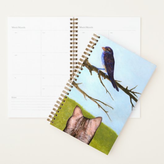 Tabby katten praten met vogels planner (Display)