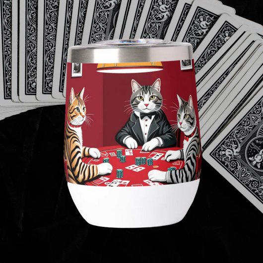 Tabby katten spelen poker