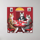 Tabby katten spelen poker canvas afdruk (Voorkant)