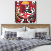 Tabby katten spelen poker canvas afdruk (Insitu (Slaapkamer))