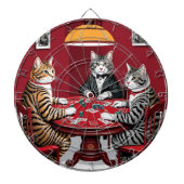 Tabby katten spelen poker dartbord (Voorkant)