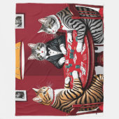 Tabby katten spelen poker fleece deken (Voorkant)