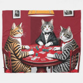 Tabby katten spelen poker fleece deken (Voorkant (Horizontaal))