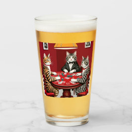 Tabby katten spelen poker glas