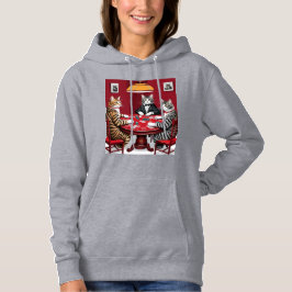 Tabby katten spelen poker hoodie