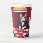 Tabby katten spelen poker latte mok (Voorkant)