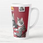 Tabby katten spelen poker latte mok (Rechts)