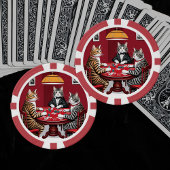 Tabby katten spelen poker poker chips