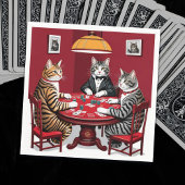 Tabby katten spelen poker servet