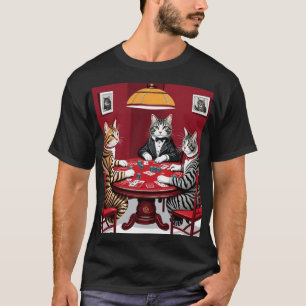 Tabby katten spelen poker t-shirt