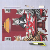 Tabby katten spelen poker tissuepapier (Craft)