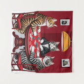 Tabby katten spelen poker wandkleed (Voorkant (horizontaal))