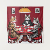 Tabby katten spelen poker wandkleed (Voorkant)