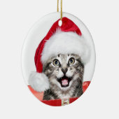 Tabby Kerstkitten Keramisch Ornament (Rechts)