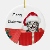 Tabby Kerstkitten Keramisch Ornament (Achterkant)