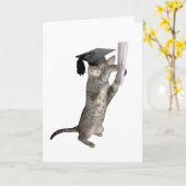 Tabby Kitten Afstuderen Kaart (Gele Bloem)