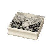 Tabby Kitten Angel Wings Halo Rubberstempel (Stempel)