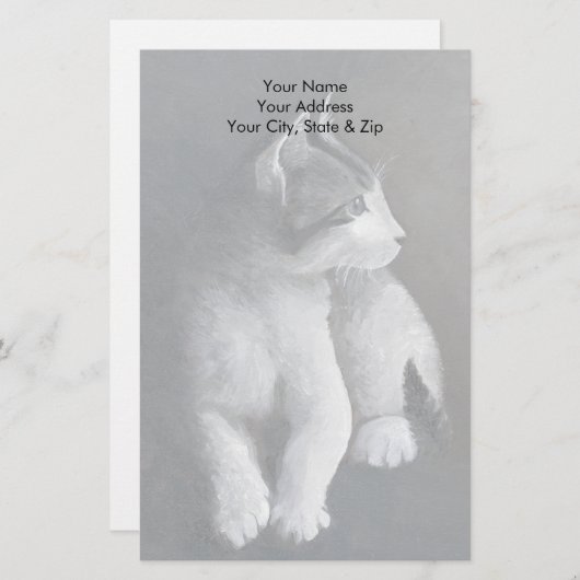 Tabby Kitten Briefpapier (Voorkant / Achterkant)