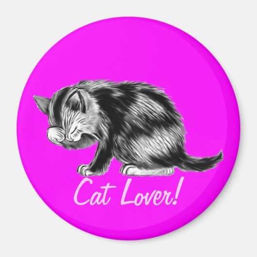 Tabby Kitten Cat-lover Art Magnet (Voorkant)