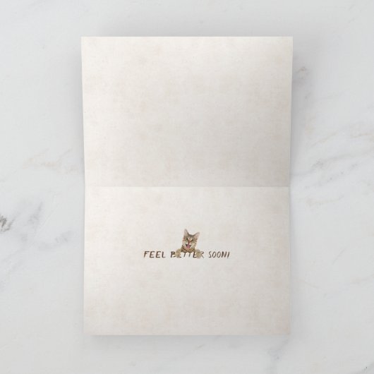 Tabby kitten get well soon kaart (Binnen)