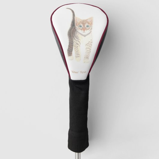 Tabby Kitten Golf Hoofdhoes Golfheadcover (Voorkant)
