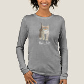 Tabby Kitten Grey Long Sleeved Tri-Blend Shirt (Voorkant)
