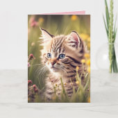 Tabby kitten in wilde bloemen kaart (Voorkant)