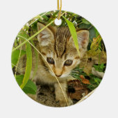 Tabby kitten keramisch ornament (Voorkant)