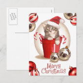 Tabby Kitten Kerstmis Feestdagenkaart (Voorkant / Achterkant)