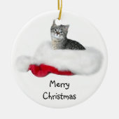 Tabby kitten Kerstmis Keramisch Ornament (Voorkant)