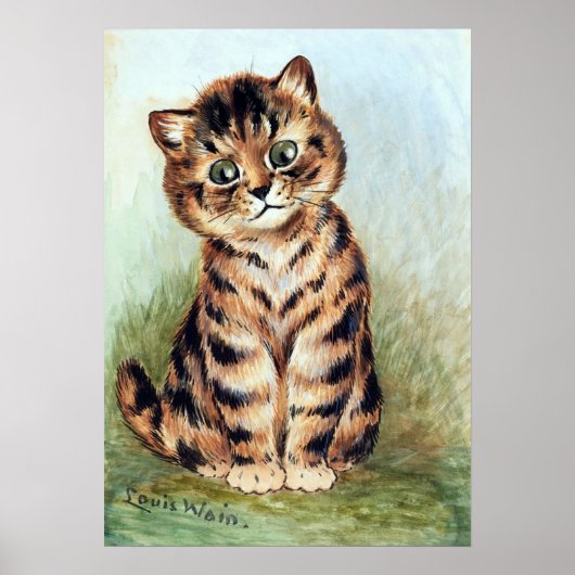 Tabby Kitten, Louis Wain Poster (Voorkant)