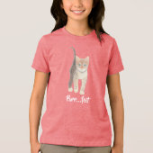 Tabby Kitten Meisje Tri-Blend Shirt (Voorkant)