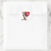 Tabby Kitten met Big Red Heart Sticker (Tas)