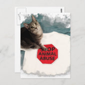 Tabby kitten met oorzaak Stop Dierenmishandeling Briefkaart (Voorkant / Achterkant)