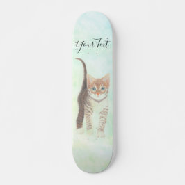Tabby Kitten met tekenskateboard Persoonlijk Skateboard