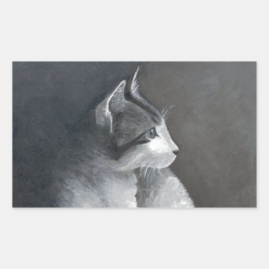 Tabby Kitten Rechthoekige Sticker (Voorkant)