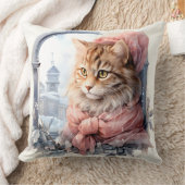 Tabby Kitten Roze Frilly Kleding Kussen (Deken)