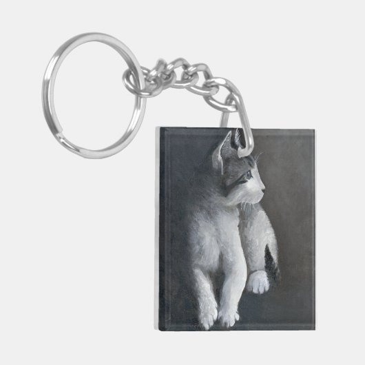 Tabby Kitten Sleutelhanger (Voorkant Links)