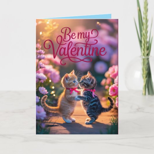 Tabby Kitten Valentine's Day Card Feestdagen Kaart (Voorkant)