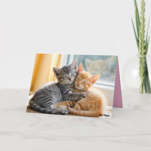 Tabby Kitten Valentine's Day Card Feestdagen Kaart (Achterkant)
