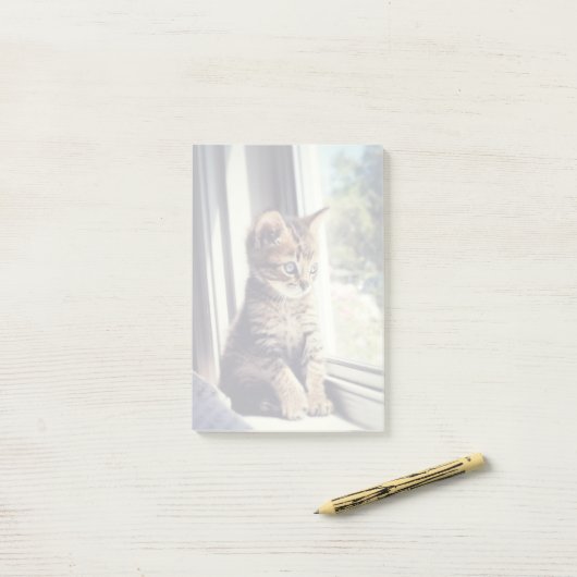 Tabby Kitten Watching Post-it® Notes (Op bureau)