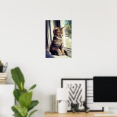 Tabby Kitten Watching Poster (Thuiskantoor)