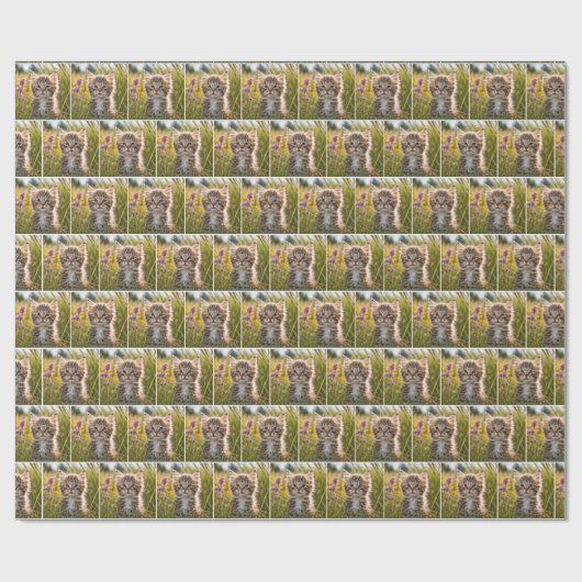 Tabby Kittens in zomerweide Cadeaupapier (Vlak)