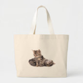 tabby kittens playing grote tote bag (Voorkant)