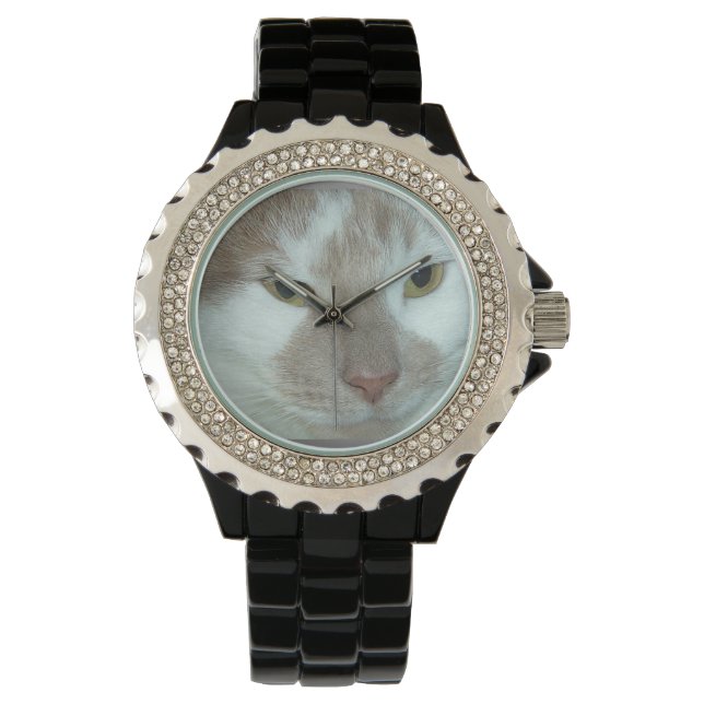 Tabby Kitty Cat Horloge (Voorkant)