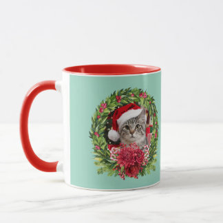 Tabby Kranz Kerstmis Mok