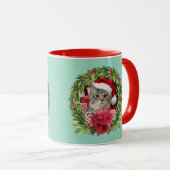 Tabby Kranz Kerstmis Mok (Voorkant rechts)
