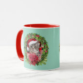 Tabby Kranz Kerstmis Mok (Voorkant links)