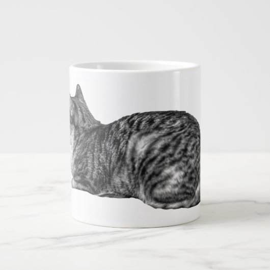 Tabby Loaf, Zachte Textuur Grote Koffiekop (Voorkant)